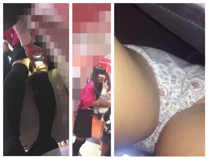 【ロo系&妹】あどけな少女、5名の逆さ撮り!スマホ写真あり!最後はかなりの美少女