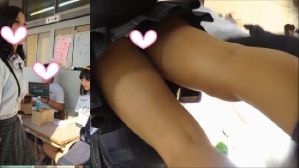 たまらなくエロかわJちゃんっしましまパンチラ