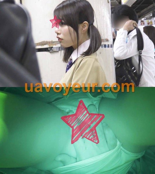 yuzu004 【電車痴漢】顔出し制服JK★膣口からマン汁が垂れ落ちる瞬間激写★ツインテ美少女★