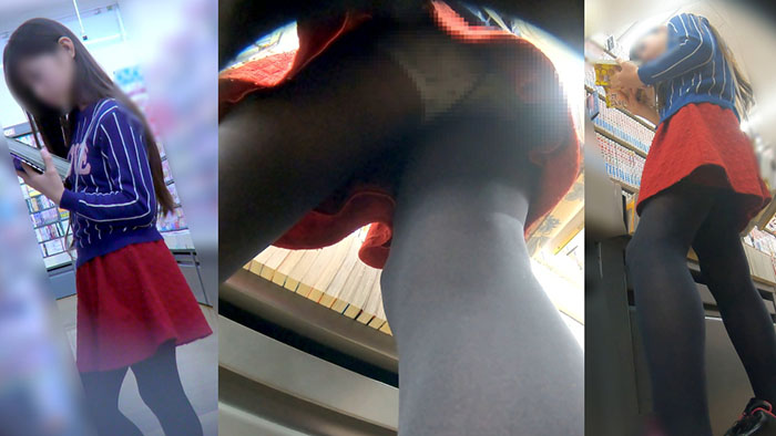 パンスト越しでも伝わるCちゃんたちのパンチラ