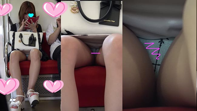 エロすぎわろた！対面女子大生のサテンパンチラ